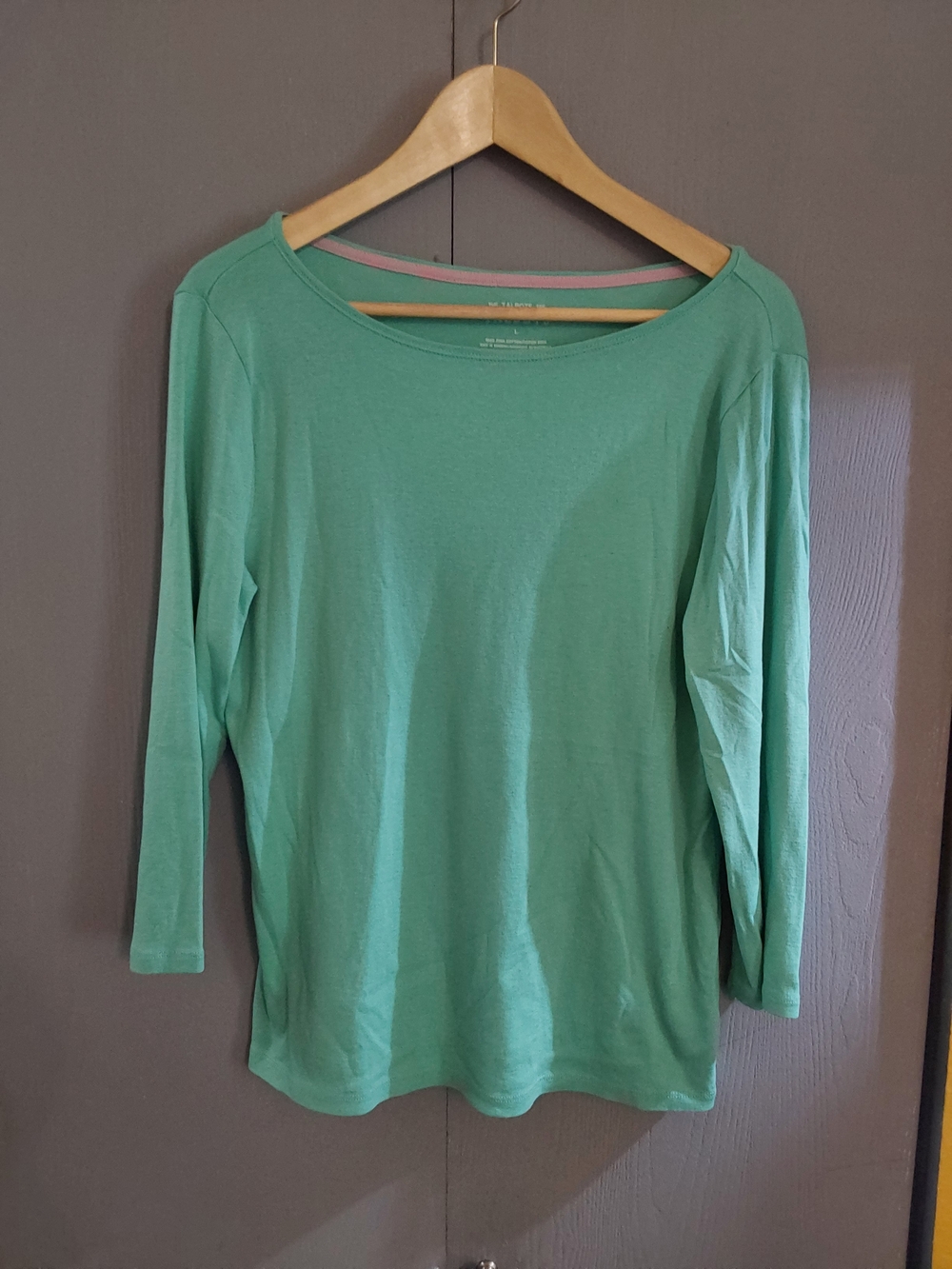 Talbots Mint Green Boatneck 3/4-Sleeve Top